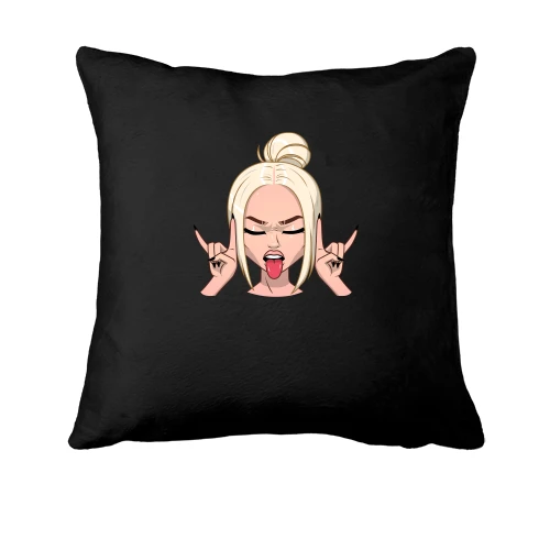 Подушка, Чорний, Art. Blonde shows tongue