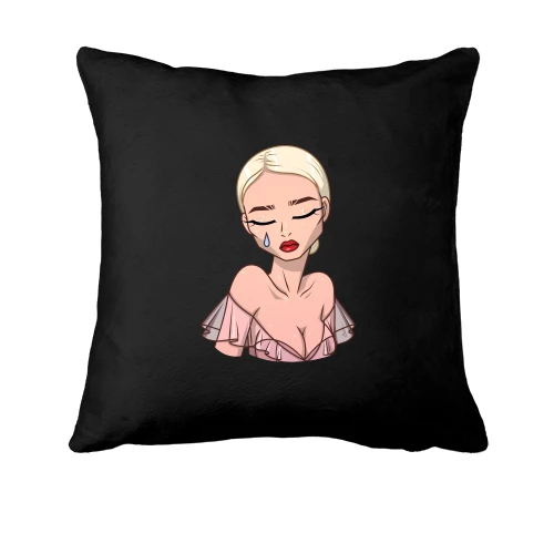 Подушка, Черный, Art. Blonde crying