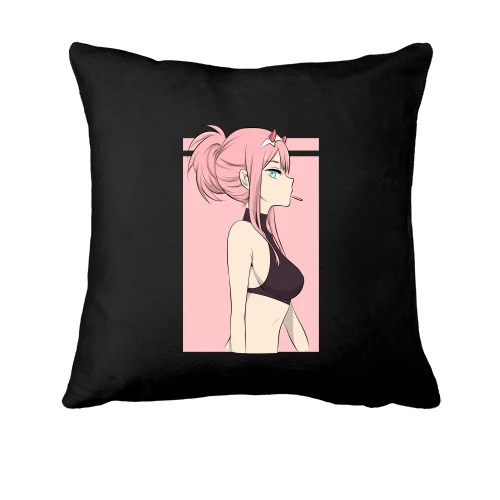 Подушка, Черный, Pink girl