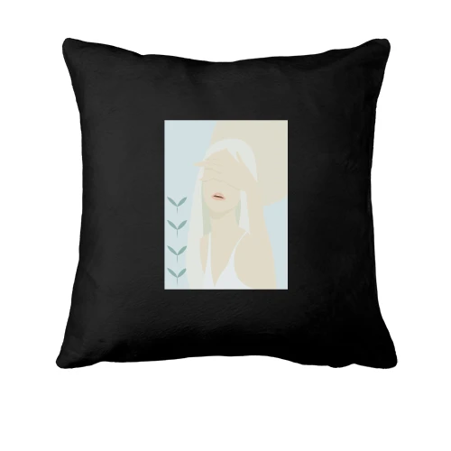 Подушка, Черный, Blonde art ..