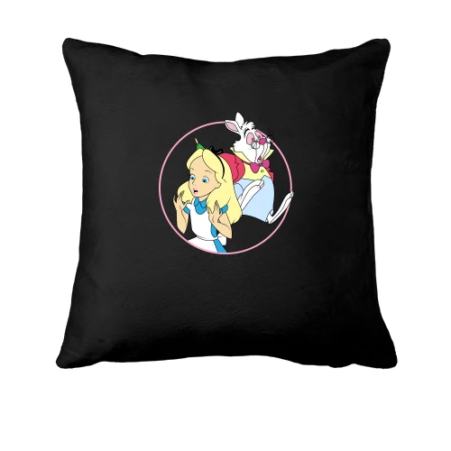 Подушка, Черный, Alice and the White Rabbit