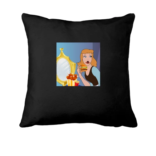 Подушка, Черный, Cinderella eating