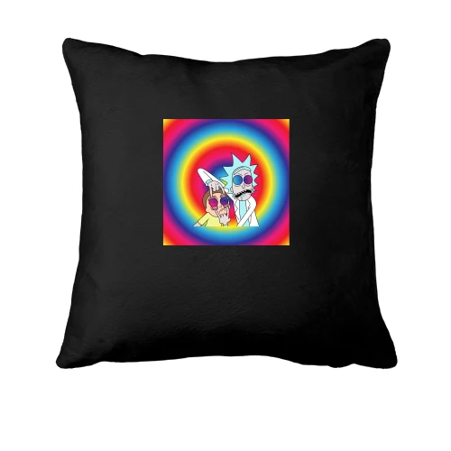 Подушка, Черный, Rick and Morty rainbow