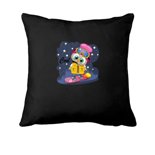 Подушка, Черный, Baby owl snowboard