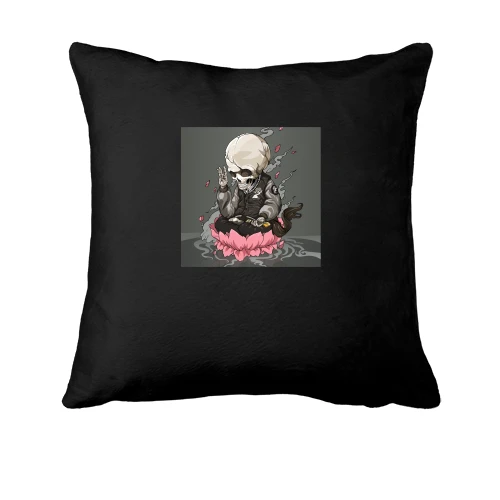 Подушка, Чорний, Skull in lotus