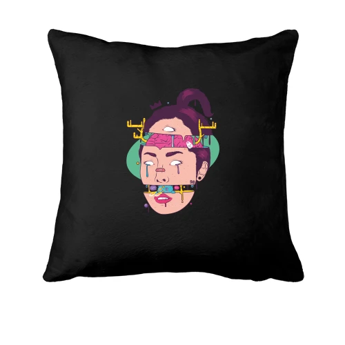 Подушка, Черный, Brain out art