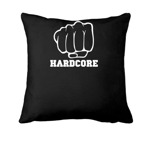 Подушка с кулаком и надписью Hardcore