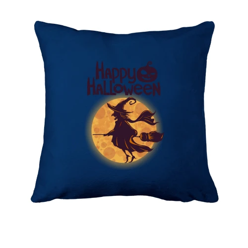 Подушка з відьмою на мітлі "Happy Halloween"