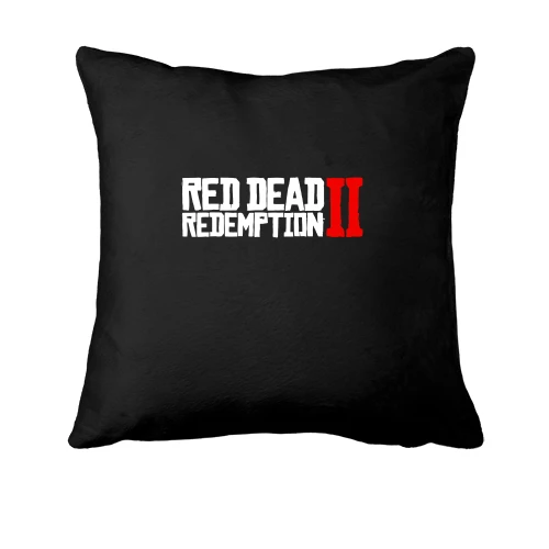 Подушка, Черный, Red Dead Redemption 2 (лого)