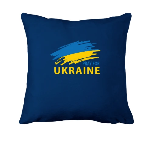 Подушка, Синий, с надписью «Pray for Ukraine»