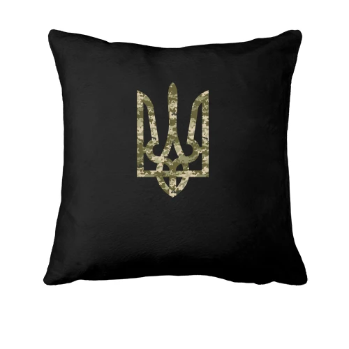 Подушка с пиксельным гербом Украины