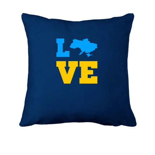 Подушка, Синій, LOVE з мапою України