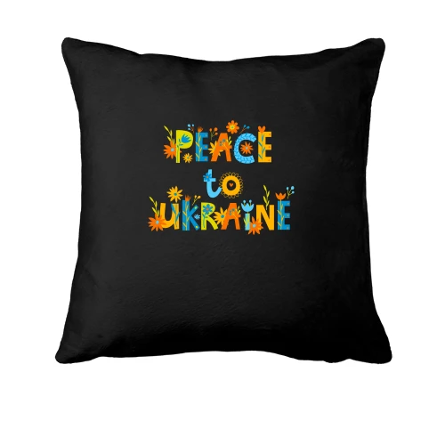 Подушка, Черный, Peace for Ukraine