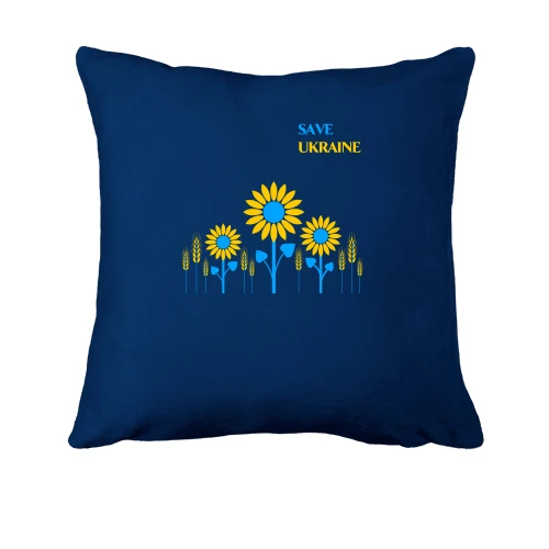 Подушка, Синий, Save Ukraine