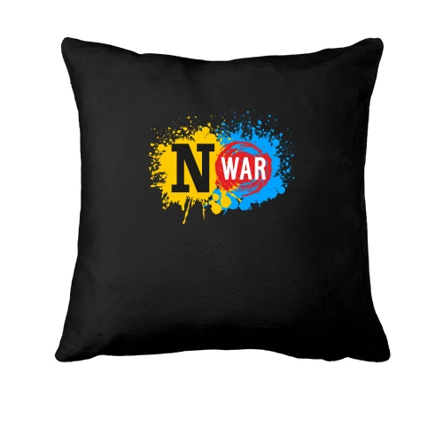 Подушка No War с жёлто-синими брызгами