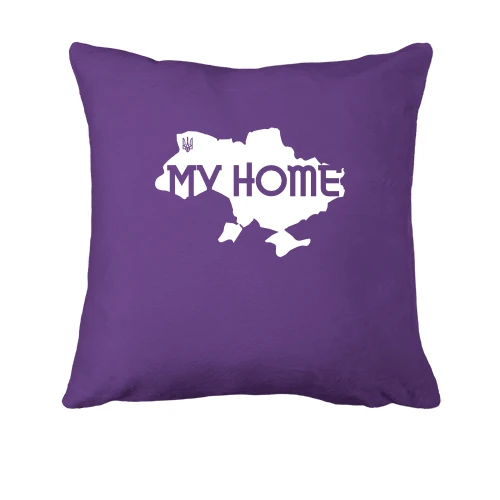 Подушка, Фіолетовий, з мапою "My HOME"