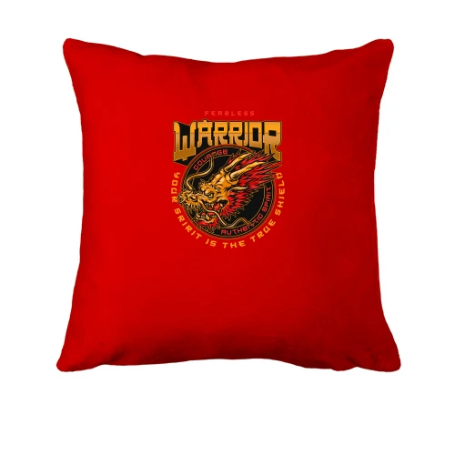 Подушка, Червоний, із золотим драконом Fearless Warrior