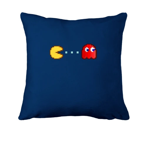 Подушка, Синий, "Pacman vs ghost"
