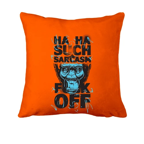 Подушка, Красный, с обезьяной "such sarcasm"