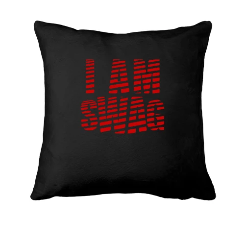 Подушка, Черный, с надписью "I AM SWAG"