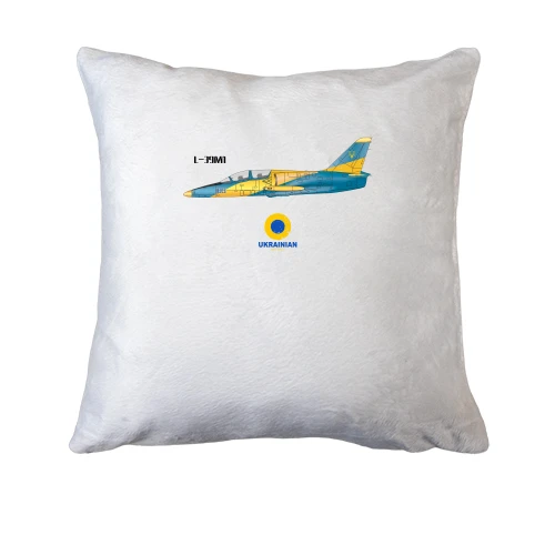 Подушка, Белый, с самолётом "Ukrainian air force"