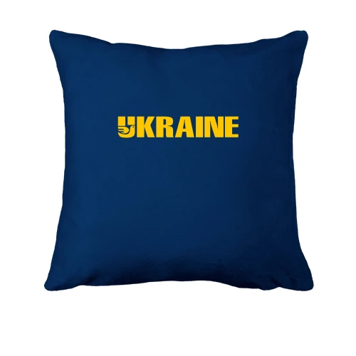 Подушка, Синий, с птичкой "Ukraine"