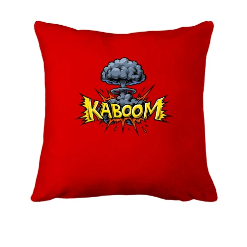 Подушка, Красный, с сердцем "Kaboom"