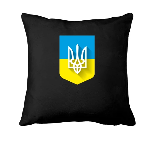 Подушка, Чорний, з Тризубом на фоні українського прапора