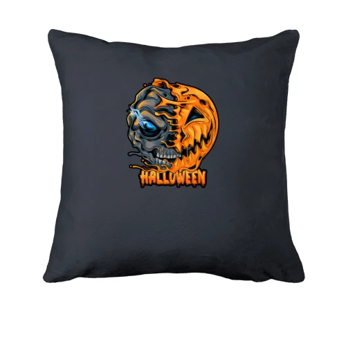 Подушка, Серый, Halloween с черепом-тыквой