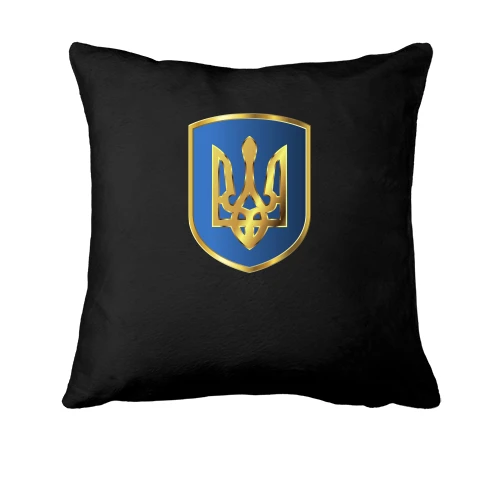 Подушка с тризубом на синем щите