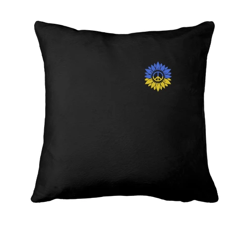 Подушка, Черный, Подсолнух Peace Ukraine