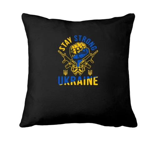 Подушка, Черный, "Ukraine stay strong"
