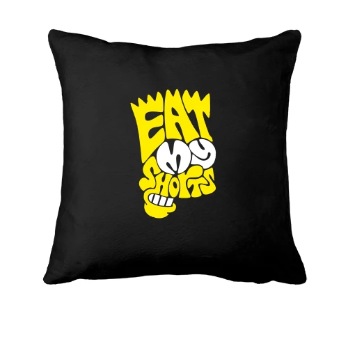 Подушка, Чорний, Eat my shirts у вигляді Сімпсона