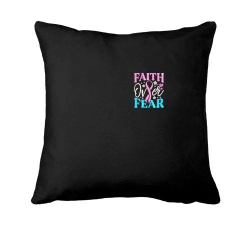 Подушка, Чорний, з написом Faith over Fear