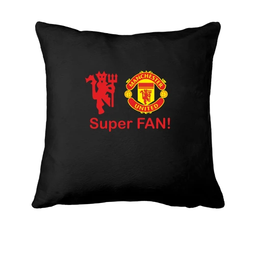 Подушка, Черный, Manchester SuperFAN