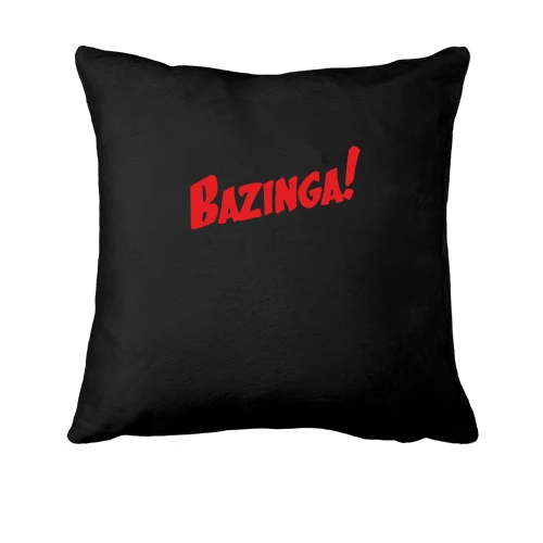 Подушка, Черный, Bazinga с красной комикс-надписью