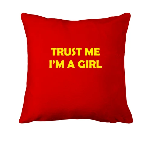 Подушка, Красный, Trust Me I`m A Girl