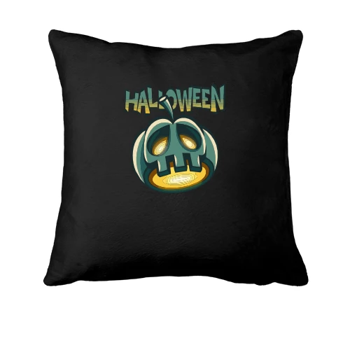 Подушка, Черный, Halloween Серая Тыква