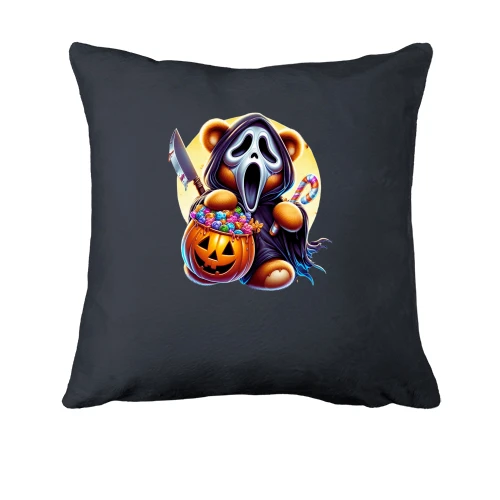 Подушка, Серый, Крик с тыквой Halloween