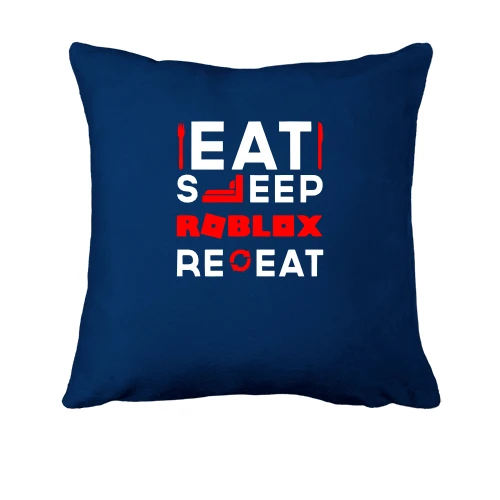 Подушка, Синий, Eat Sleep Roblox Repeat