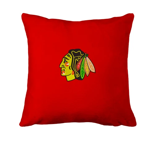 Подушка, Красный, с вышитым логотипом Chicago Blackhawks