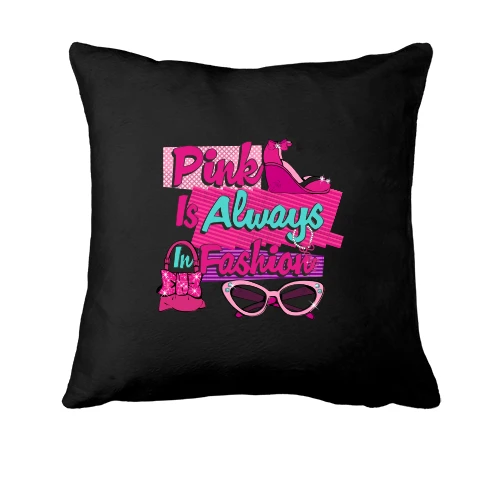 Подушка, Чорний, Pink is always in fashion