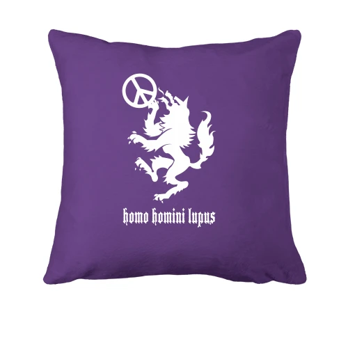 Подушка, Фиолетовый, homo homini lupus