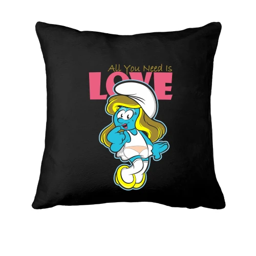 Подушка зі Смурфіком All you need is love