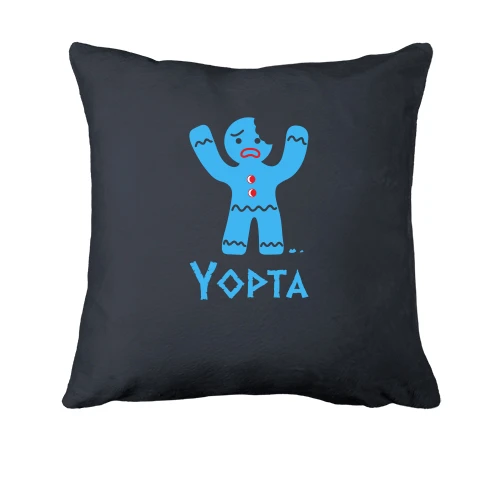 Подушка, Черный, с печенькой и надписью Yopta