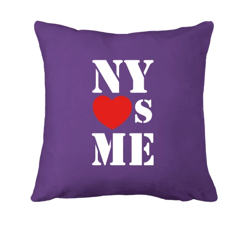 Подушка, Фиолетовый, с надписью New york loves me