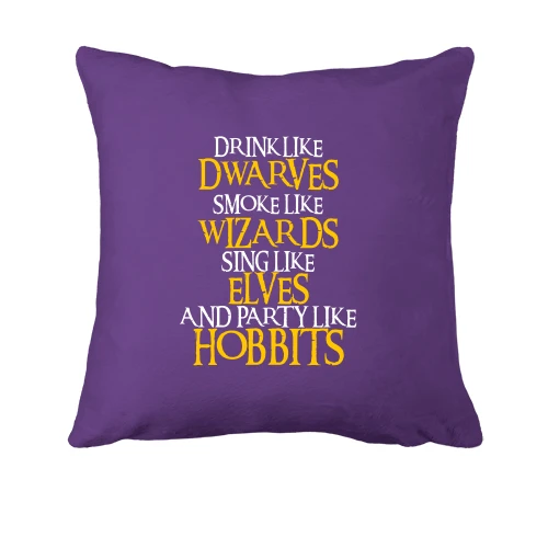 Подушка, Фиолетовый, Party like Hobbits