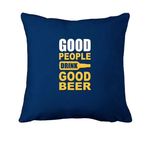 Подушка, Синій, Good People Drink Good Beer