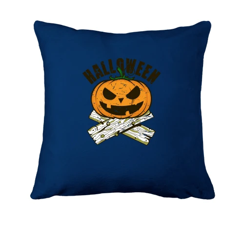 Подушка, Синий, с тыквой Halloween