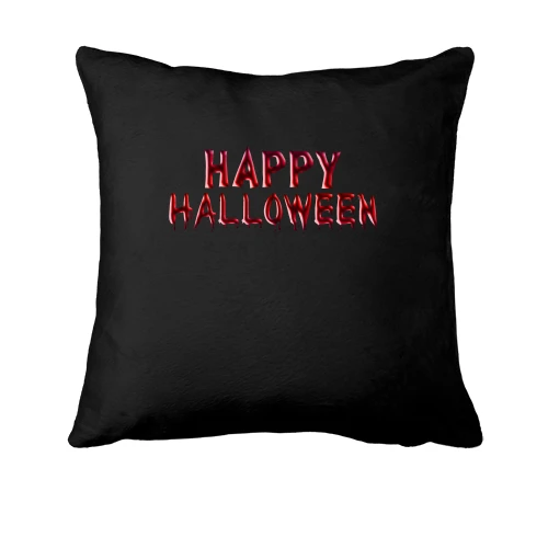 Подушка, Черный, с кровавой надписью Happy Halloween